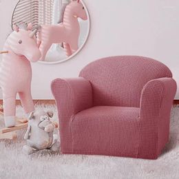 Chair Covers Mini Kids Sofa Cover 1 Seat Soft Armchair Couch Solid Colour Elastic Stretch Size Settee Slipcover For Children