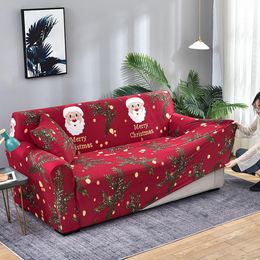 Chair Covers Christmas Sofa Cover All-inclusive Couch Slipcover Santa Claus Elk Elastic Protector Halloween Year Decor