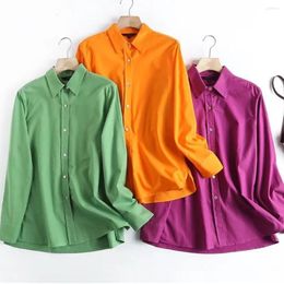 Women's Blouses Elmsk 2023 England Fashion Simple Indie Folk Vintage Casual Linen Shirt Cotton Colorful Summer Blouse Women Tops