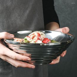 Bowls Stainless Steel Double-layer Ramen Bowl Soup Anti-fall Salad Noodle Restaurant School Commercial Household Tableware