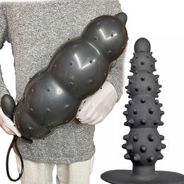 Sex toy vibrator Biggest 12CM Inflate Anal Plug Huge Buttplug Dildo Spike Stimulate Toys For Women/Men Masturbators Big Adult Goods