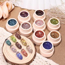 Nail Gel 9 Colours Glitter Shining Amber Diamond Japanese Semi-permanent Dazzle Polish For Manicure Salon