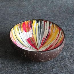Bowls Beautiful Coconut Shell Bright Coloured Polished 7 Styles Vintage Painted Storage