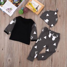 Clothing Sets Born Baby Girls Boys Clothes Deer Tops T-shirt Pants Leggings With Hat 3pcs Outfits Set Casual Infant Spring Autumn