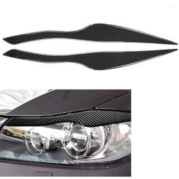 Lighting System Car Real Carbon Fibre Headlight Eyebrow Sticker Cover Trim Decal For - 3 Series E90 E92 E93 Accessories