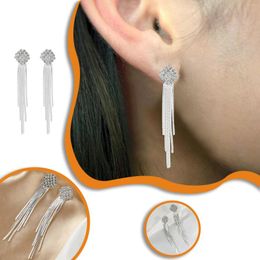 Hoop Earrings Japanese And Korean Simple Full Drill Long Tassel Costume For Women Fashion Jewelry Big Bee