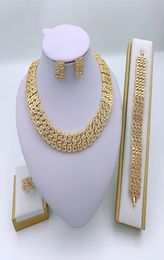 Серьговые ожерелья мода Dubai Women Jewelry Big Cround Crystal Bracelet Sets 2855882