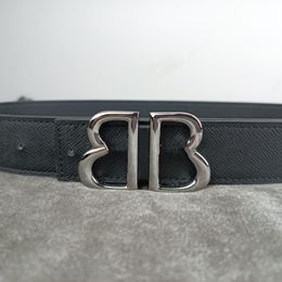 Smooth Buckle Reversible Belt For Men Designer Belt luxury Cow Genuine Leather Belts Gold Silver Buckles Waistband