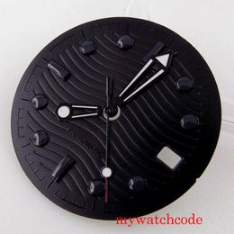 Watch Repair Kits 31mm Black Sterile Top Quality Date Window Dial Hands For NH35 Movement Parts
