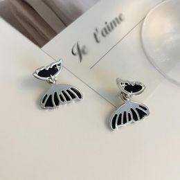 Stud Earrings Fashion Retro Metal Two-wear Butterfly Female Personality Creative Resin Temperament All-match JewelryStud