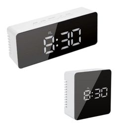 Multi-Functional USB LED Display Mirror Digital Alarm Clock Snooze Function Silent Operation Temperature Display