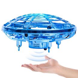 LED Luminous Hand Flying UFO Ball Induction Interactive RC Fly Saucer Magic Frisbee Toys With Spinning Dazzling Lights