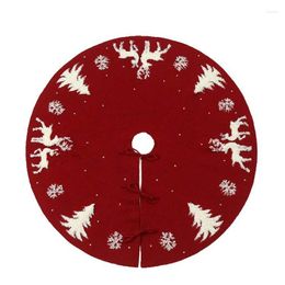 Christmas Decorations Red Tree Skirts 3d Elk Terry Knitting Decoration Accessories 36-Inch Home Layout