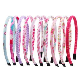 Hair Accessories Ins Korean Version Of Small Fresh Band Net Red Sweet Girl 1cm Headband Floral Fabric Press Hairpin
