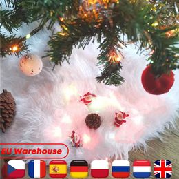 Christmas Decorations White Tree Skirt Plush Faux Fur Carpet Xmas Floor Mat Ornaments Wedding Birthday Year Decor
