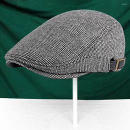 Berets Beret Cap Gorgeous Woollen Tweed Flat Plain Colour Men