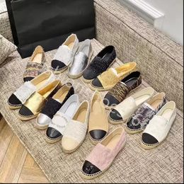 Sapatos femininos casuais de luxo com 30 cores, alpargatas, designers de verão, sandálias planas, meias de praia, moda feminina, mocassins, pescador, sapato de lona com tamanho de caixa 35-41