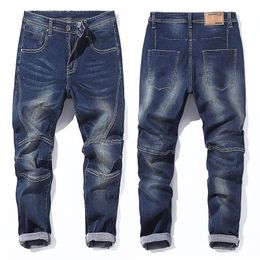 Men's Jeans Spring Autumn Men Elastic Waist Loose Stretch Ripped Pants Streetwear Mens Denim Trousers Plus Size 48