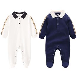 100% algodão crianças designer macacão bebê menino menina topos qualidade roupas de manga longa 1-2 anos de idade recém-nascidos primavera macacões