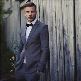 Men's Suits & Blazers 2023 Arrival Elegant Grey Men For Wedding Groom Tuxedos 2 Pieces Street Wear Smart Business Ensemble Homme Jacket