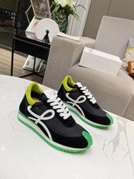 Suede and nylon smooth sneakers Women's luxury non slip lace up mesh breathable running shoes good