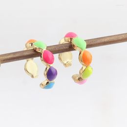 Backs Earrings 1 Piece Gold Colour Women Ear Cuffs Enamel Style Candy Clips No Pierced Jewellery