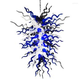 Chandeliers Modern Crystal Chandelier Typical Cobalt Blue White Grey LED Hand Blown Glass Lamp Creative Lightings For Home