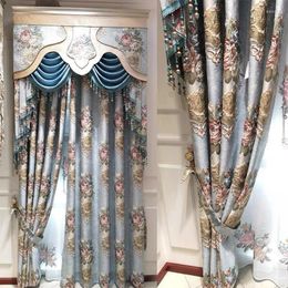 Curtain European-Style Yarn-Dyed Jacquard American-Style High-Precision Shading Luxury Atmosphere Curtains For Bedroom Living Room