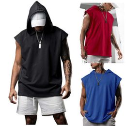 Men's T Shirts 2023 Waistcoat Loose Pullover Sports Casual European And American Trendy Sleeveless Hoodie