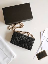 Famous top designer Cc wallet card holder classic caviar sheepskin wallet295Q