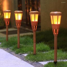Waterproof Solar Flickering Flame Torch Light Powered Tiki Torches Outdoor Garden Fence Pathway Landscape Decor Lamp