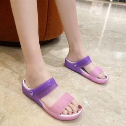 Sandals Women 2023 Summer Blue Slippers Casual Flat Breathable Female Purple Shoes Sandalias Mujer