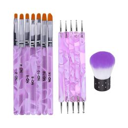Nail Art Kits 3Kinds Set Of DIY Tools Dust Brush Dot Pen Potherapy Acrylic Point Drill Tool Accessories Wave Bar