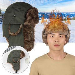 Cycling Caps Men Women Earflap Fur Trapper Russian Ushanka Ski Hat Bomber Hats Winter Cap