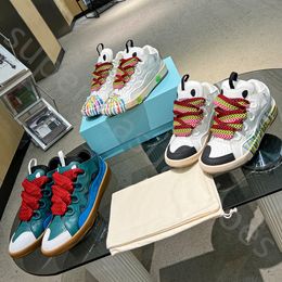 Tasarımcı Curb Spor Sakinleri Örgü Dokunma Ayakkabıları Stil Olağanüstü Sneaker Kabartmalı Deri Erkek Kadınlar Nappa Calfskin Trainers Boyut 35-46