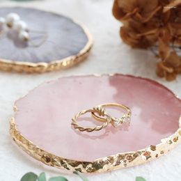 Storage Boxes Resin Agate Nail Art Palette Display Plate Necklace Ring Earrings Painted Tray Jewellery Holder Box Home Decoration