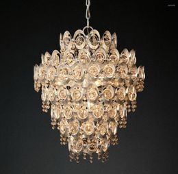 Pendant Lamps Simple Copper Crystal Chandelier Personality Designer Sales Department Villa Lobby Lamp Solid Anti-corrosion Living Room Light