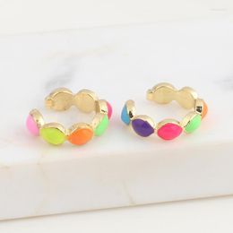 Backs Earrings 1 Piece C Shape Enamel Ear Cuffs For Women/Men 2023 Round Bead Fake Piercing Earring Jewelry