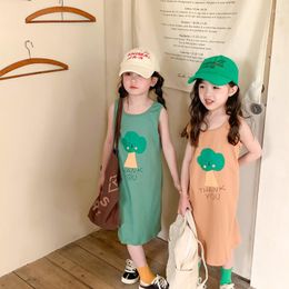 Girl Dresses Girls Sleeveless Dress Summer 2023 Baby Sundresses Kids Vests T Shirt One Piece Children's Clothing Child Clothes