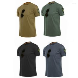 Men's Casual Shirts Simplicity Outdoor Sport Men Tactical T-Shirts Military Hiking Tee Special Army Cotton Quick Dry Short Sleeve Solid