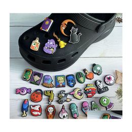 Shoe Parts Accessories Charms Wholesale Childhood Memories Halloween Horror Skl Funny Gift Cartoon Croc Pvc Decoration Buckle Soft Dhesc