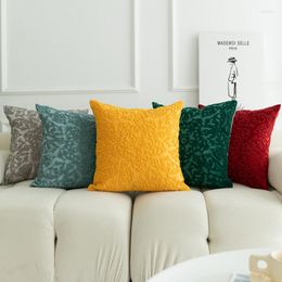 Pillow Velvet Embroidery Geometric Cover Luxry Home Decoration 45x45cm Sofa Blue Yellow Grey Red