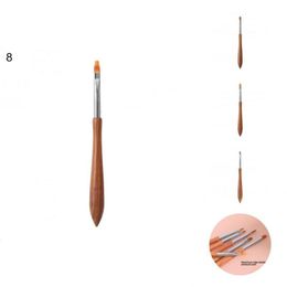 Nail Brushes Practical Art Liner Compact Pen Easy To Use Detailed Sandalwood Checkered