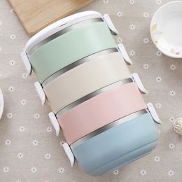 Dinnerware Sets 2023 Gradient Color Japanese Lunch Box Thermal For Bento Stainless Steel LunchBox Kids Portable Picnic School