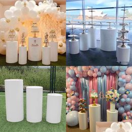 Party Decoration Wedding Decorations 3Pcs Round Cylinder Pedestal Display Art Decor Cake Rack Plinths Pillars For Diy Ceremony Celeb Dhvbf