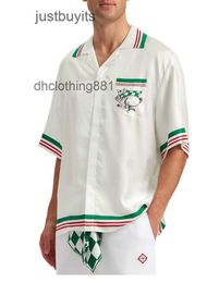 Camisas de dise￱ador casusal masculino para hombres Ropa Casablanca 23SS Rabbit Black and White Check Unisex Pare Casual Fashion Casual Slewaer Shirt Bxd5