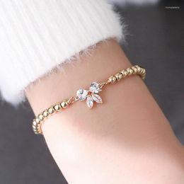 Link Bracelets Women Fashion Metal Beads Simple Bow Pendent Bracelet Anklet Chain Gold Silver Colour Girls Jewellery Gift