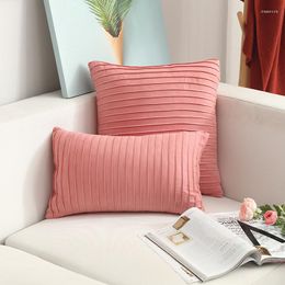 Pillow Nordic Simple Suede Vertical Clause Cover Furniture Sofa Throw Pillows Case Pink Decorative