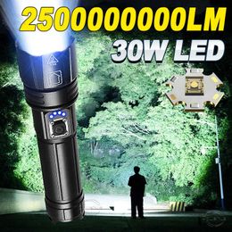 Flashlights Torches 2500000000Lumens Bright Flashlight Powerful LED FlashLight 18650 Rechargeable Torch Tactical Flash Light Hand Lamp Camping Light 0109