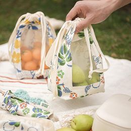 Storage Boxes & Bins Translucent Net Pocket Hanging Bag Kitchen Red Bean Soybean Pepper Garlic Potato Cloth Outing Fruit